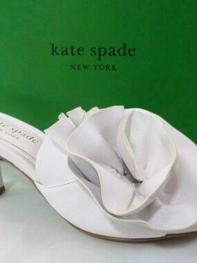 Kate Spade New York Flourish Flower Accent Heeled Sandal True White